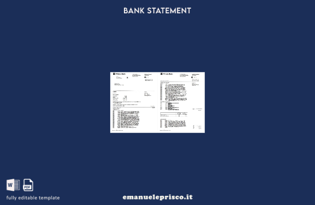 modello di parola (pagine) di estratto conto bancario per cittadini USA in stile